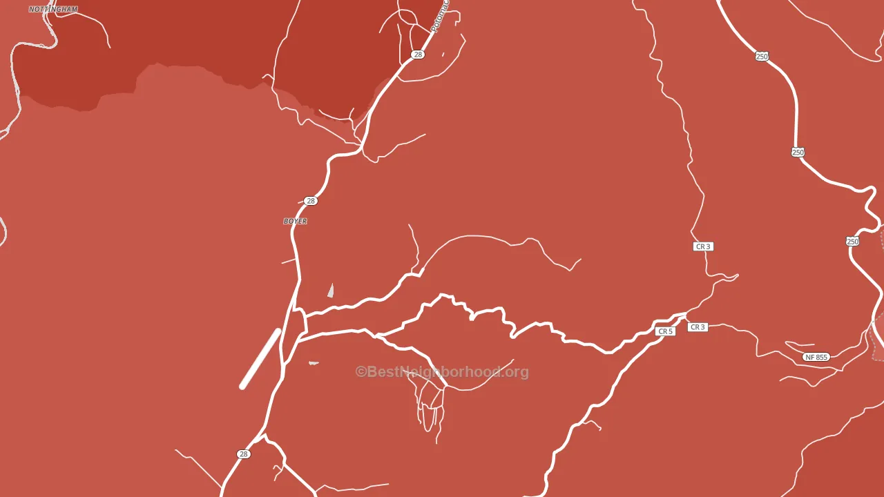 Boyer, WV block-group political-lean map