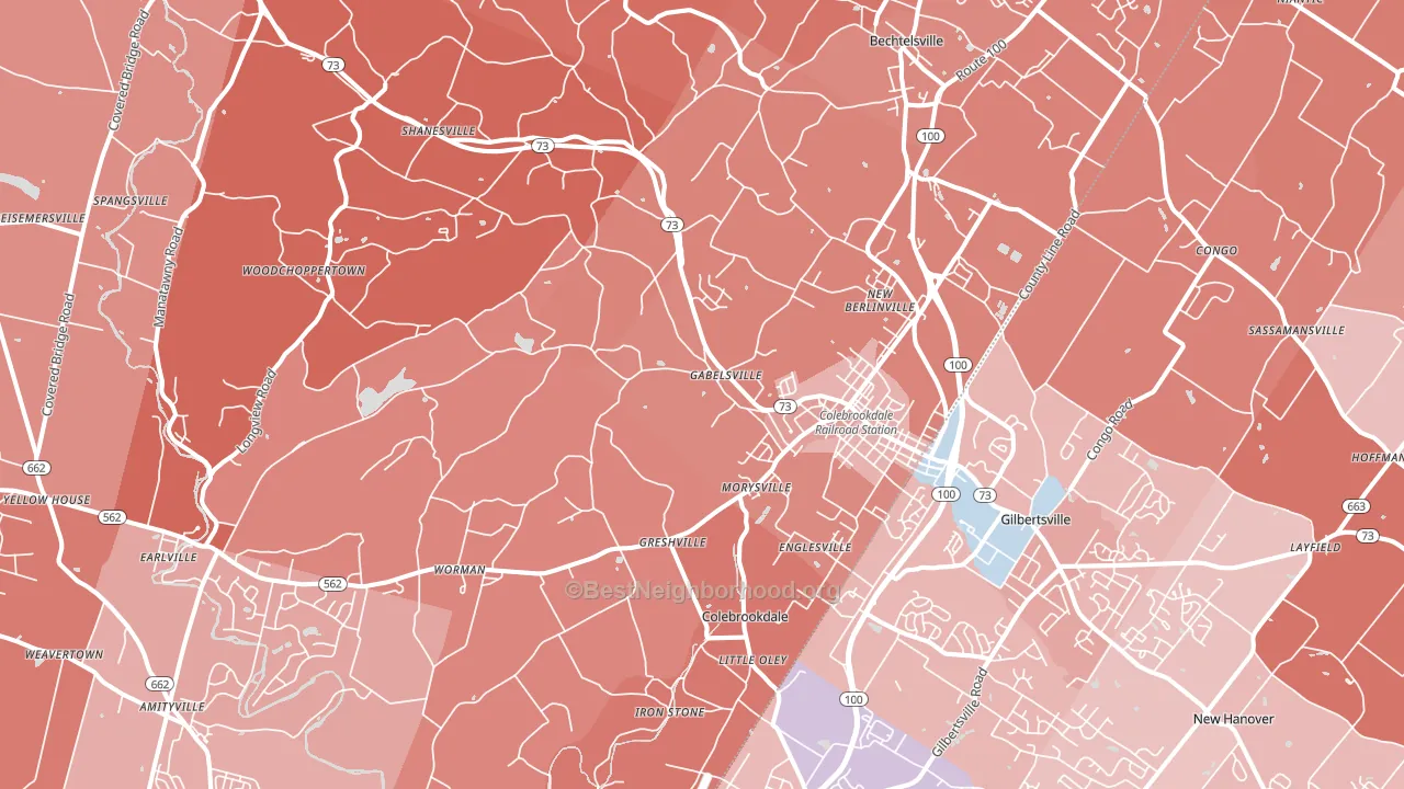 Boyertown, PA block-group political-lean map