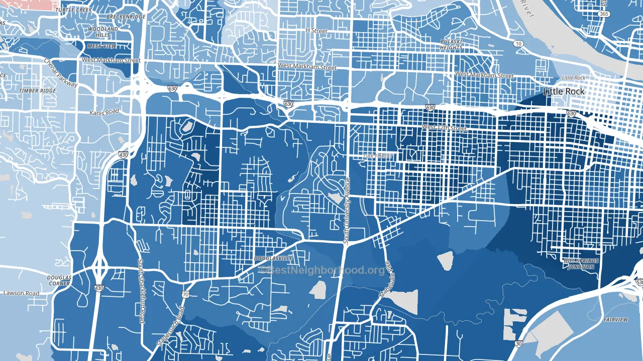 Boyle Park, Little Rock, AR block-group political-lean map
