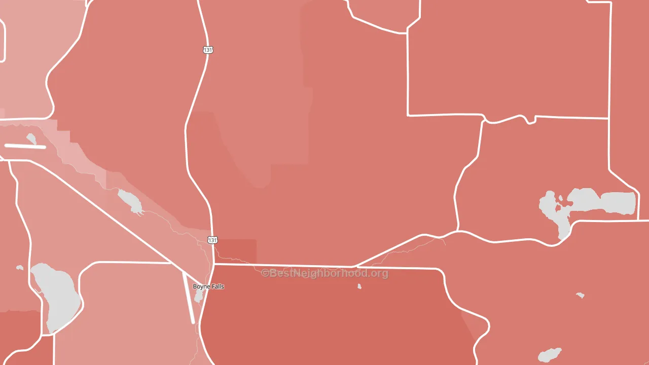 Boyne Falls, MI block-group political-lean map