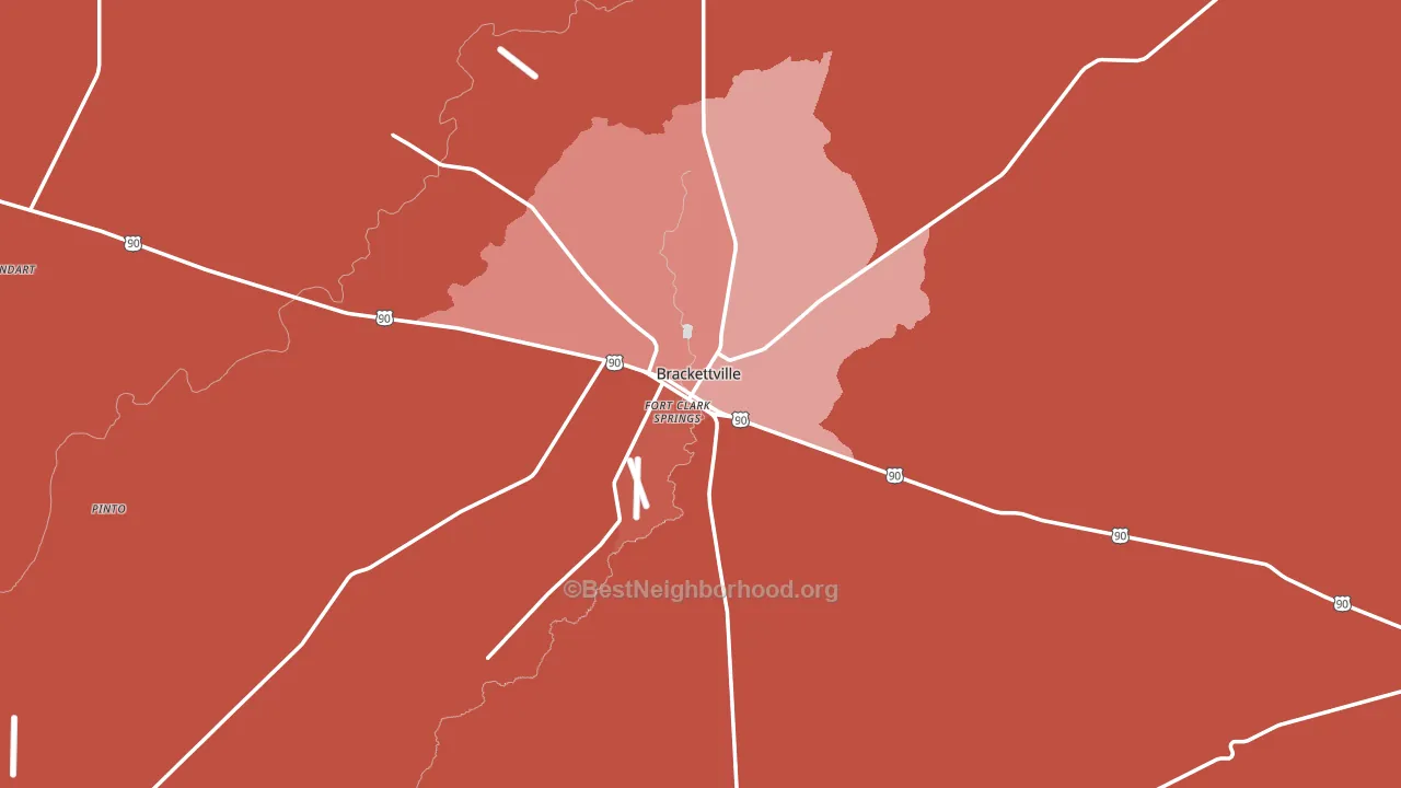 Brackettville, TX block-group political-lean map