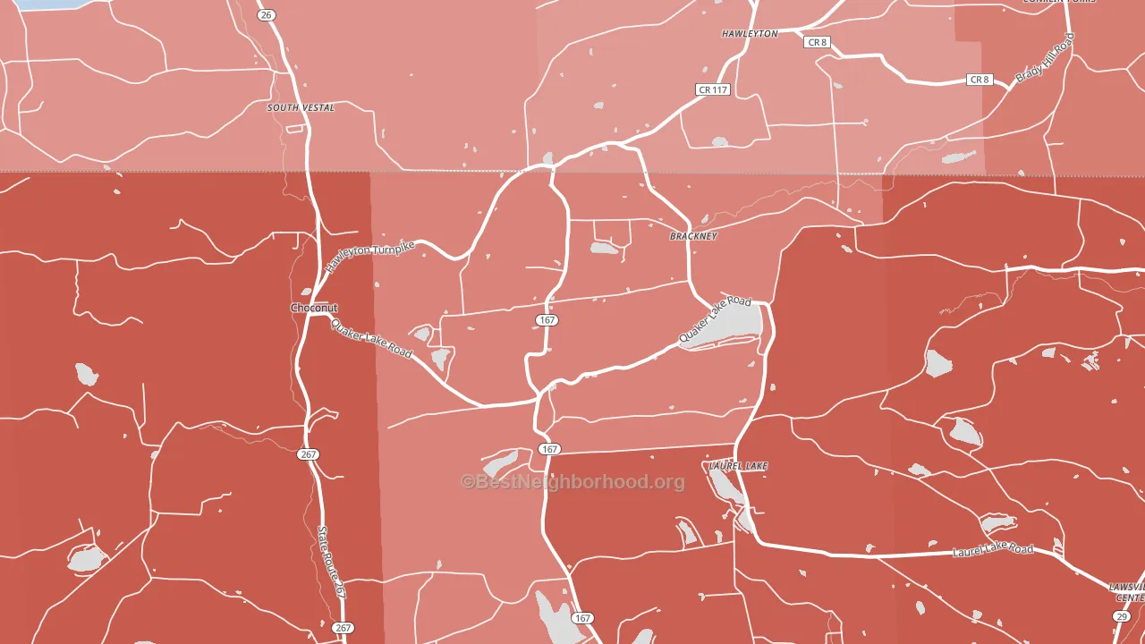 Brackney, PA block-group political-lean map
