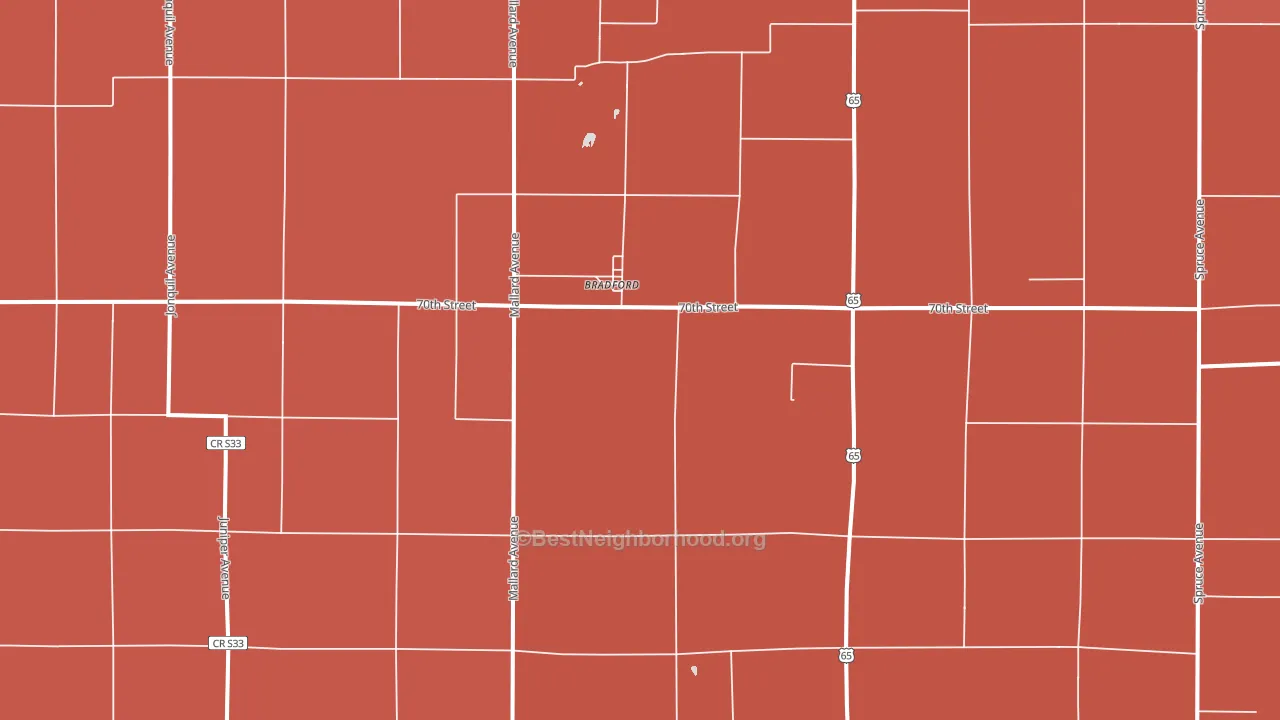 Bradford, IA block-group political-lean map