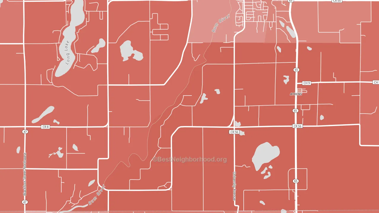 Bradford, MN block-group political-lean map