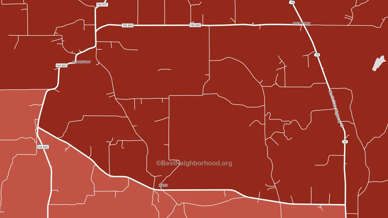 Bradford, TX block-group political-lean map