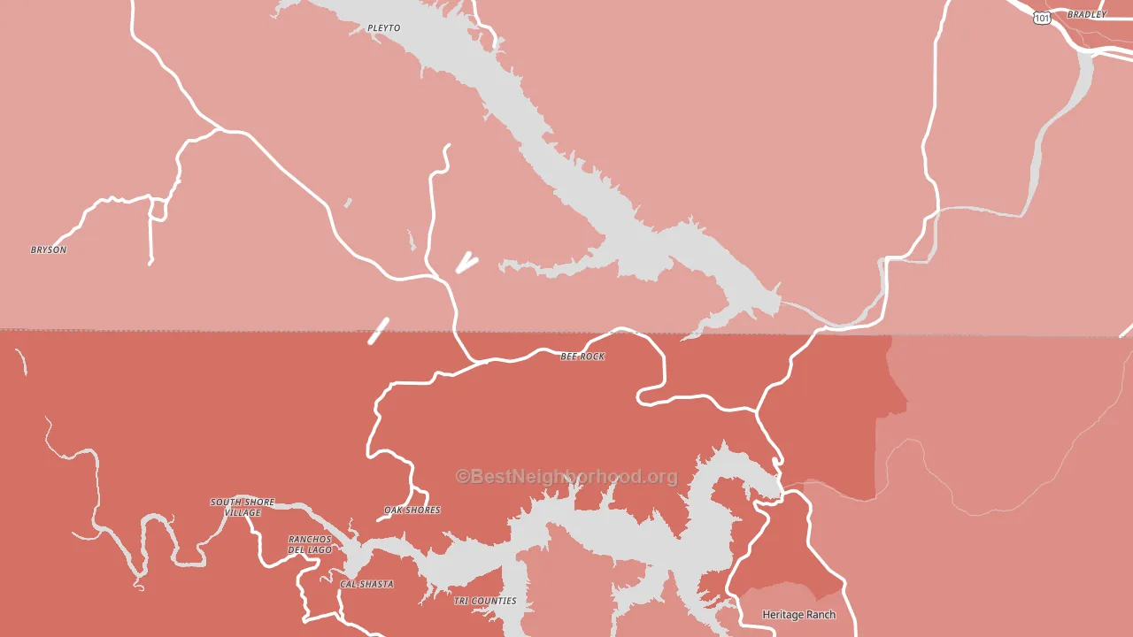 Bradley, CA block-group political-lean map