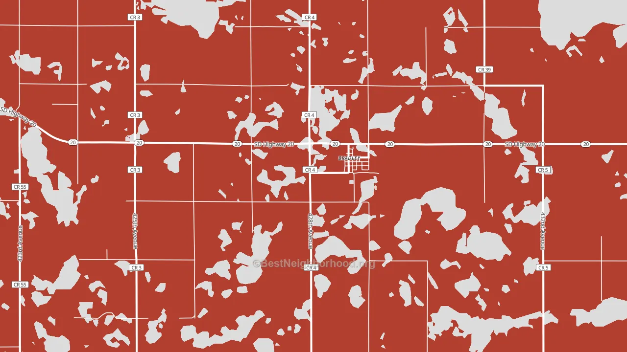 Bradley, SD block-group political-lean map