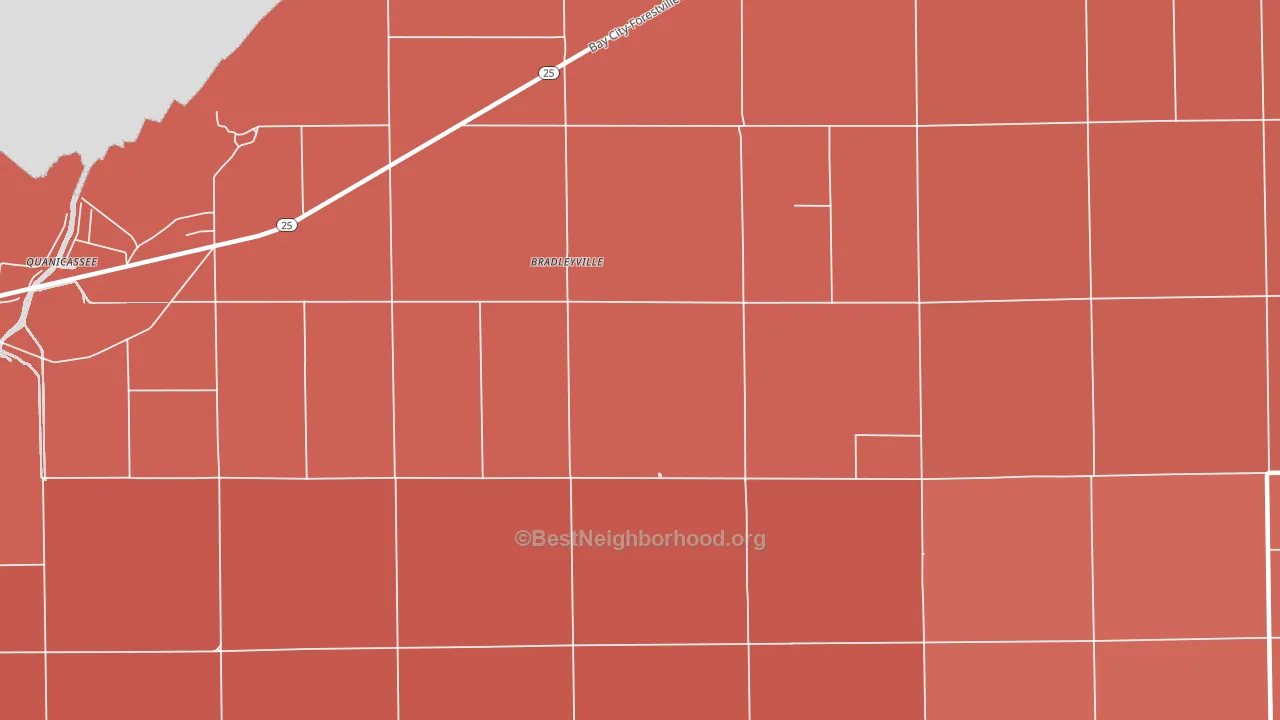 Bradleyville, MI block-group political-lean map