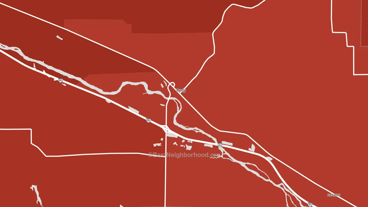 Brady, NE block-group political-lean map
