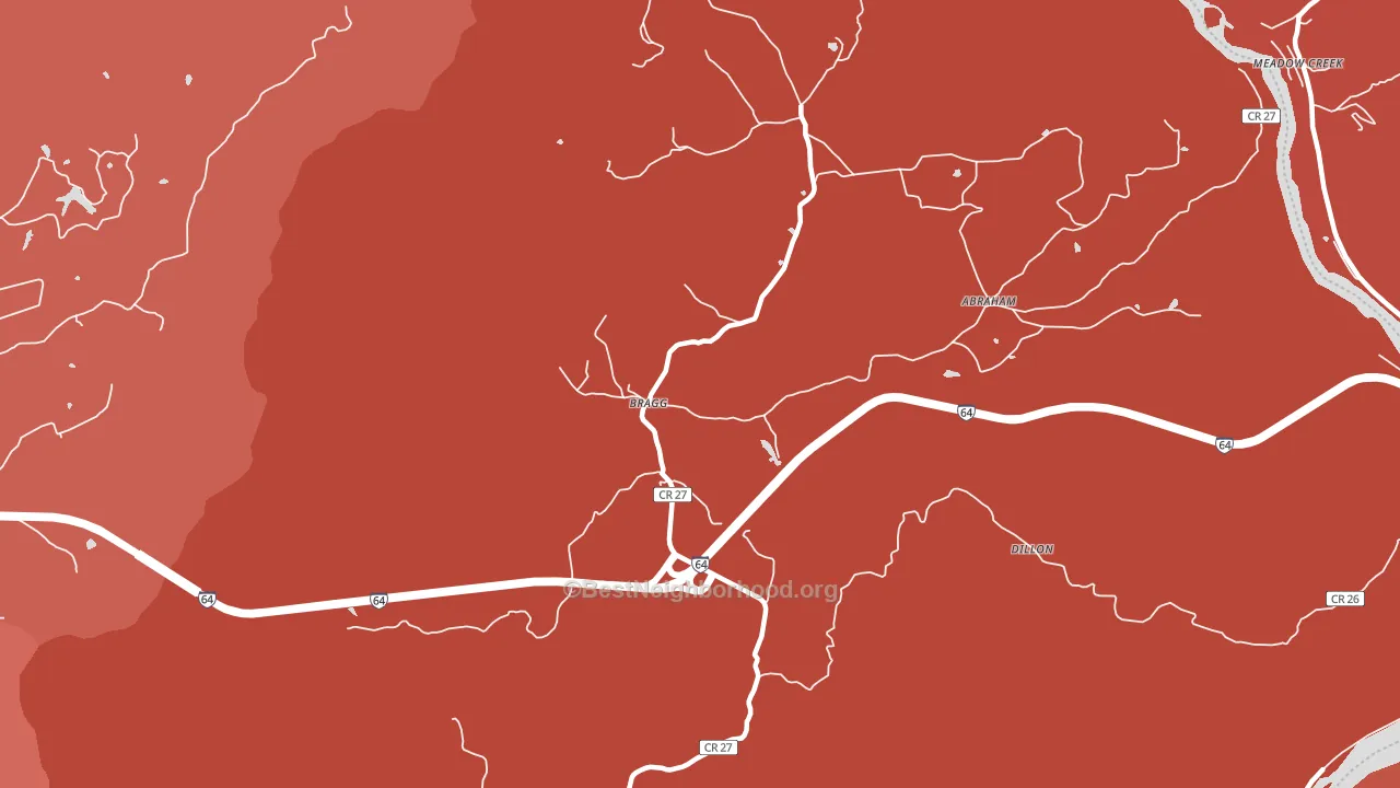 Bragg, WV block-group political-lean map