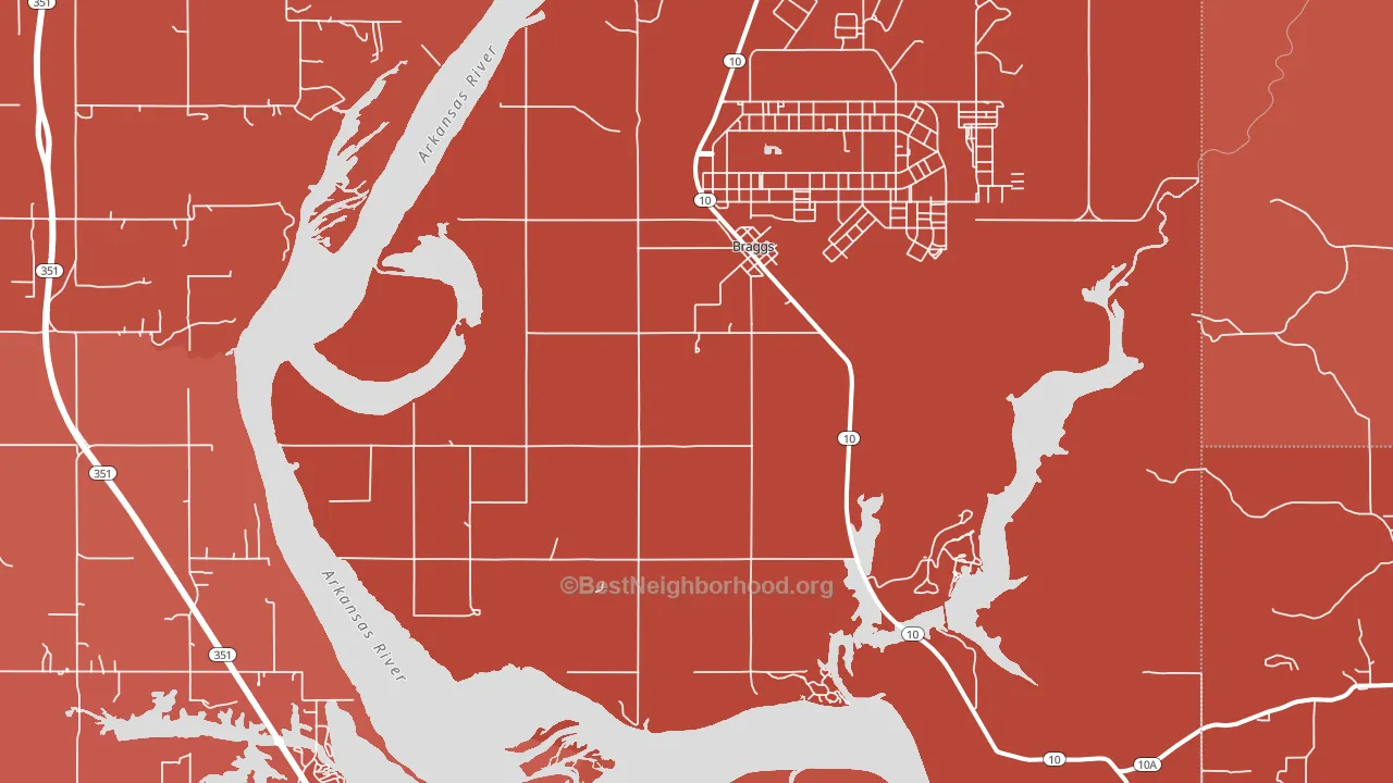 Braggs, OK block-group political-lean map