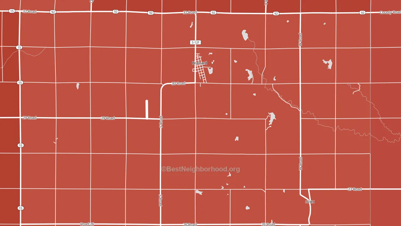 Brainard, NE block-group political-lean map