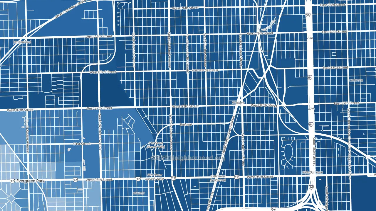 Brainerd, Chicago, IL block-group political-lean map