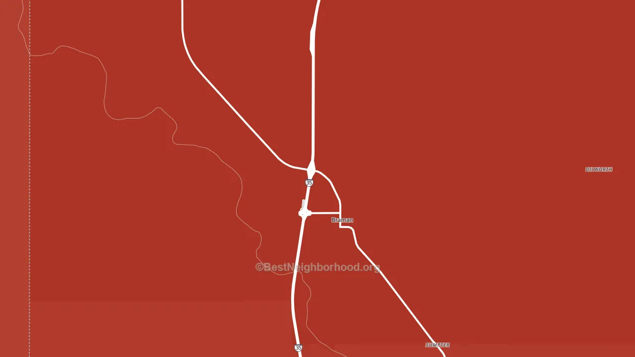Braman, OK block-group political-lean map