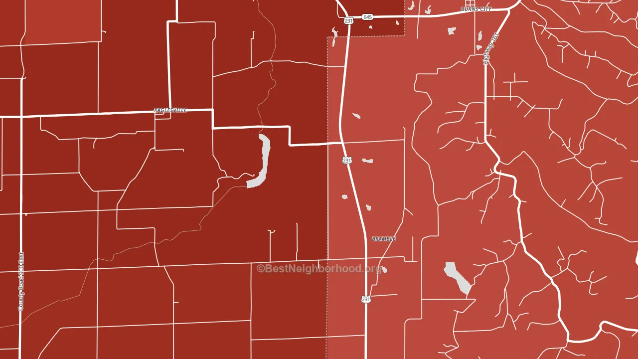 Bramble, IN block-group political-lean map