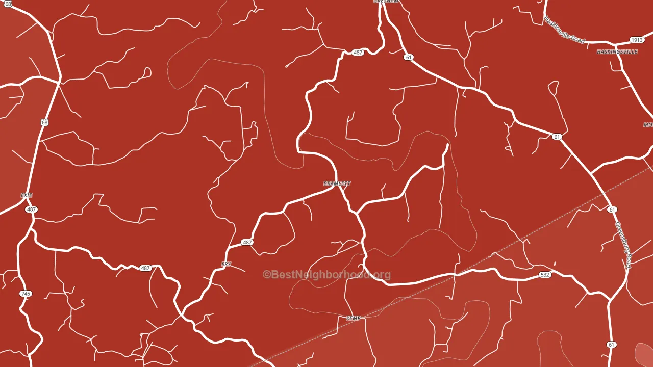 Bramlett, KY block-group political-lean map