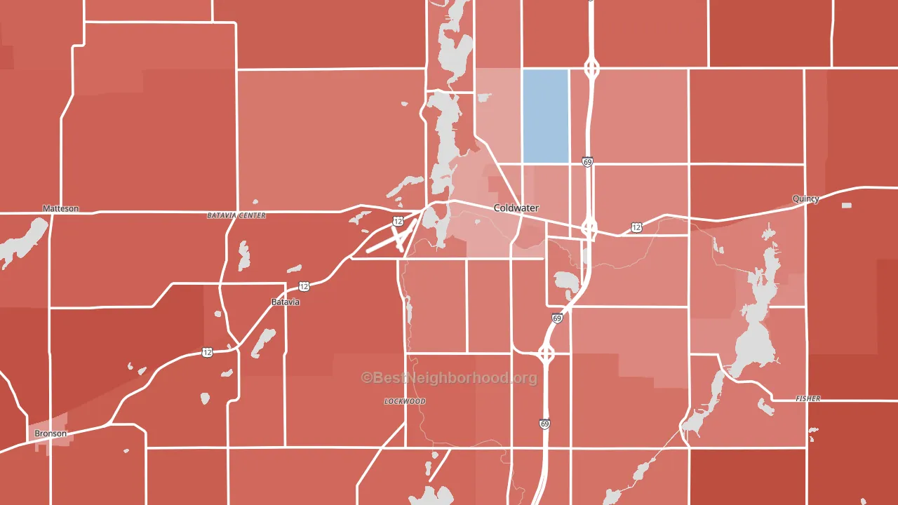 Branch County, MI block-group political-lean map