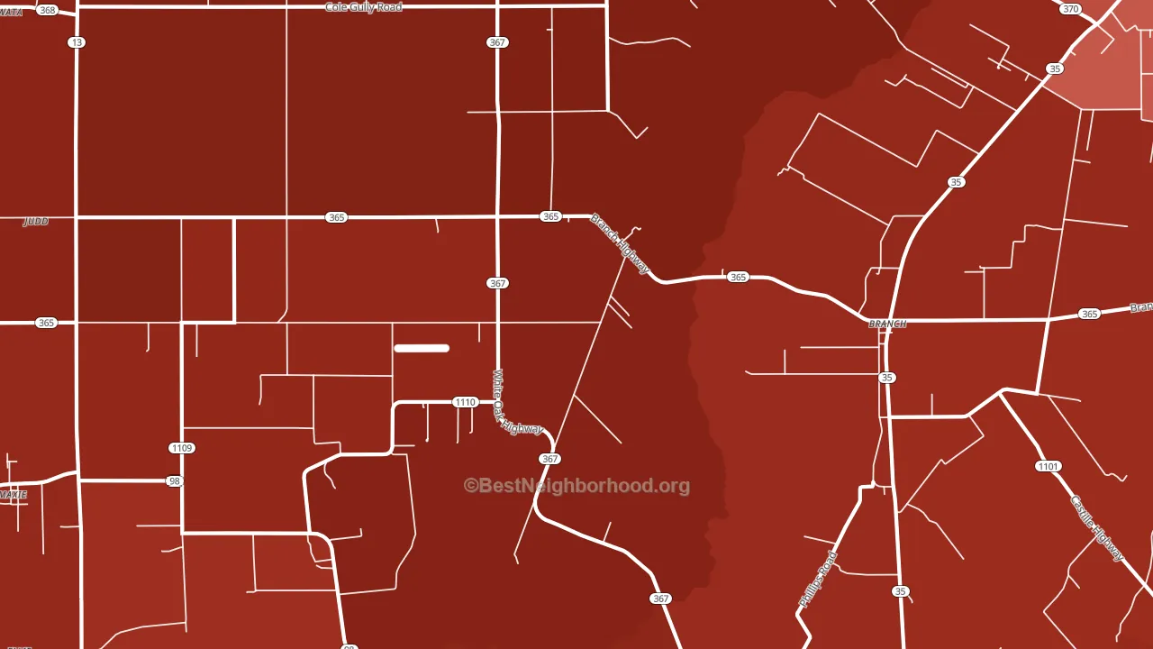 Branch, LA block-group political-lean map