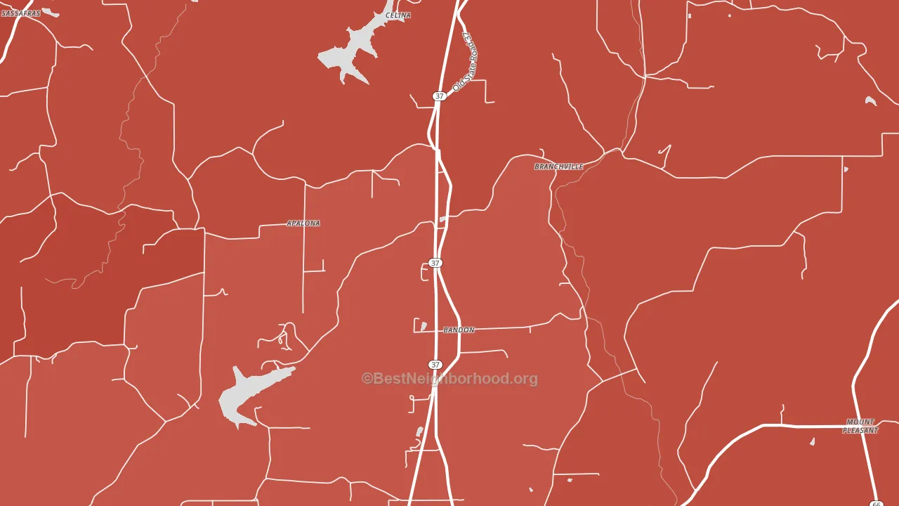 Branchville, IN block-group political-lean map