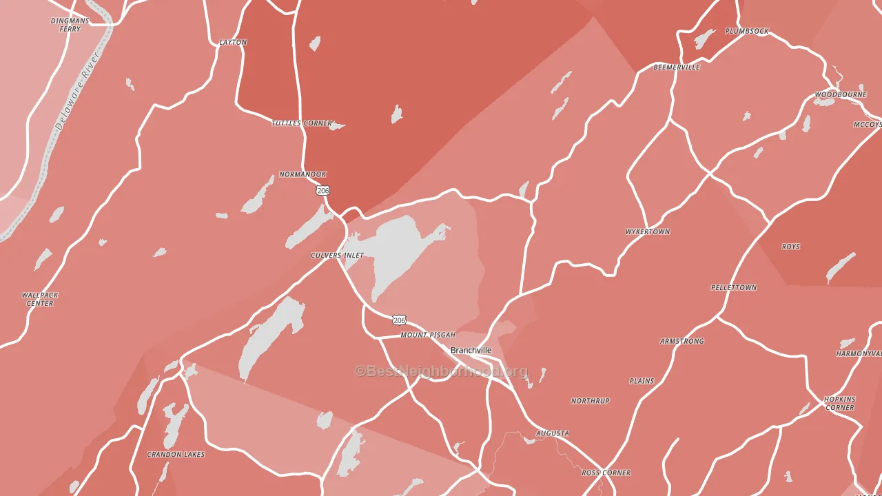 Branchville, NJ block-group political-lean map