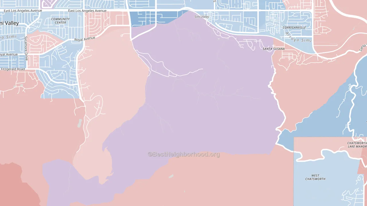 Brandeis, CA block-group political-lean map
