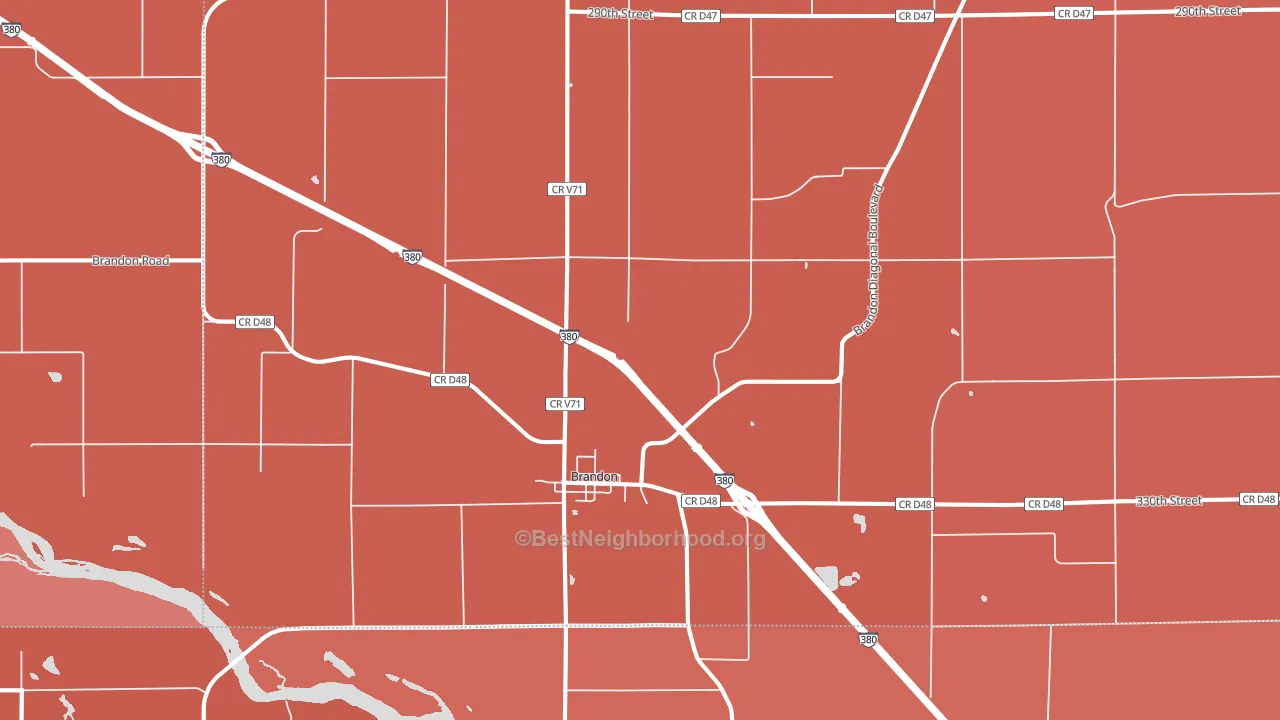 Brandon, IA block-group political-lean map