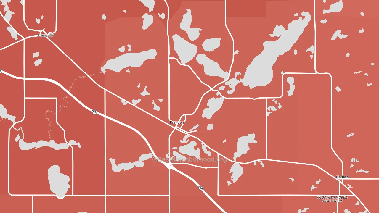 Brandon, MN block-group political-lean map