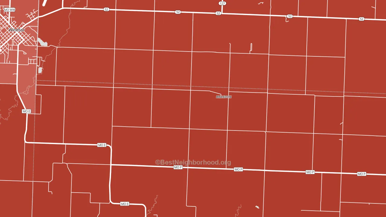 Brandon, MO block-group political-lean map