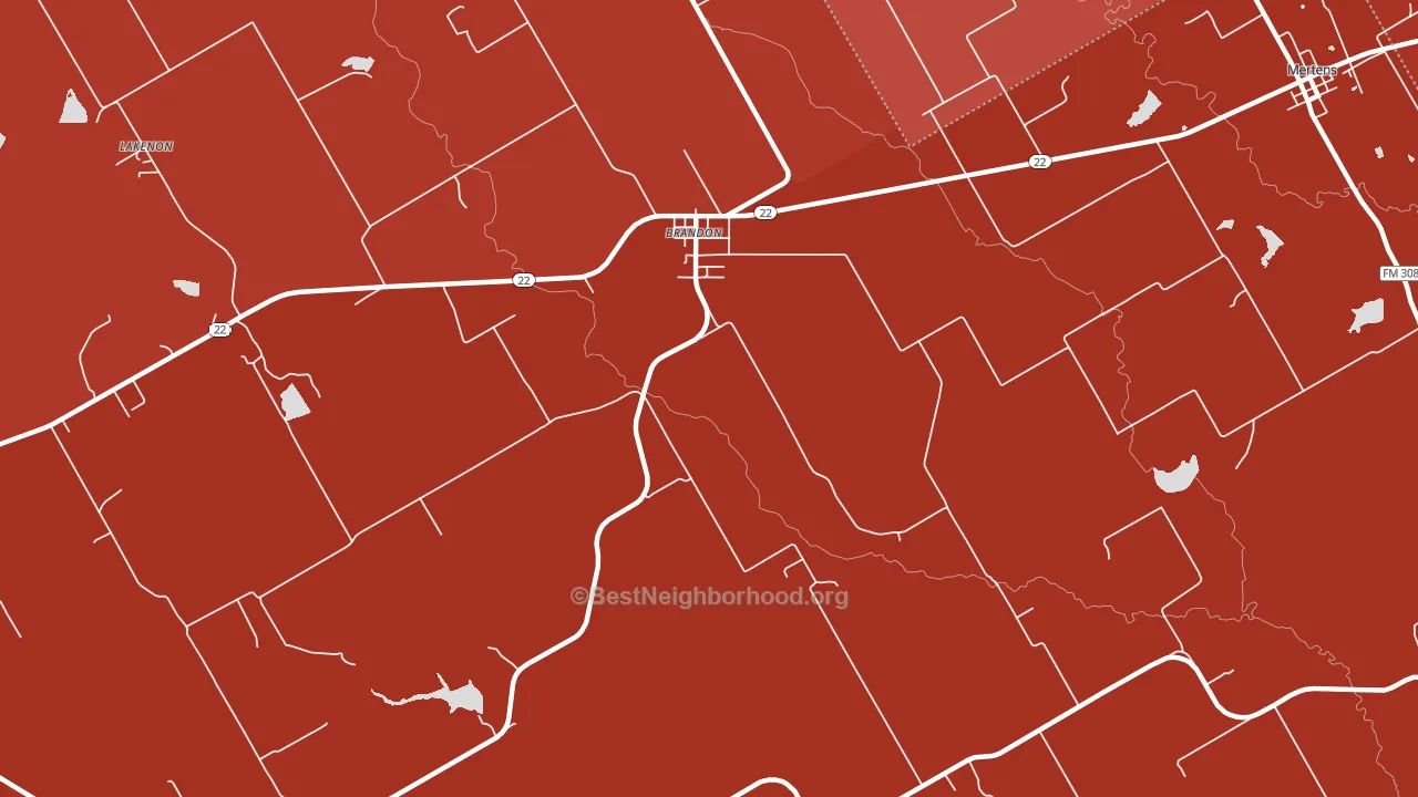 Brandon, TX block-group political-lean map