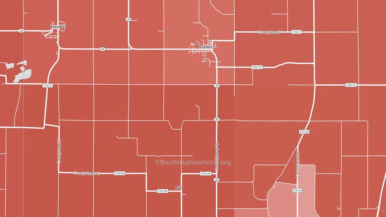 Brandon, WI block-group political-lean map