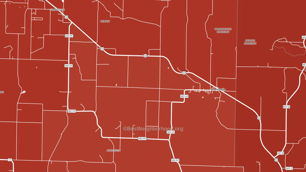 Brandsville, MO block-group political-lean map