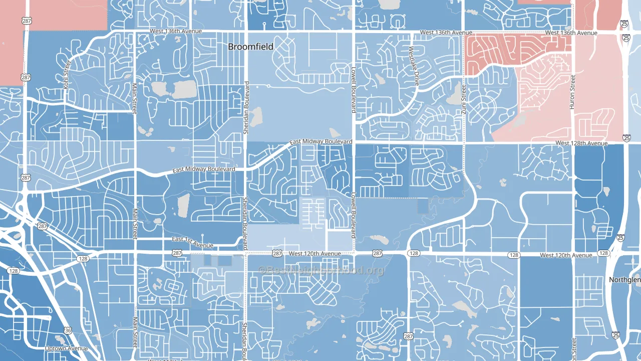 Brandywine, Broomfield, CO block-group political-lean map