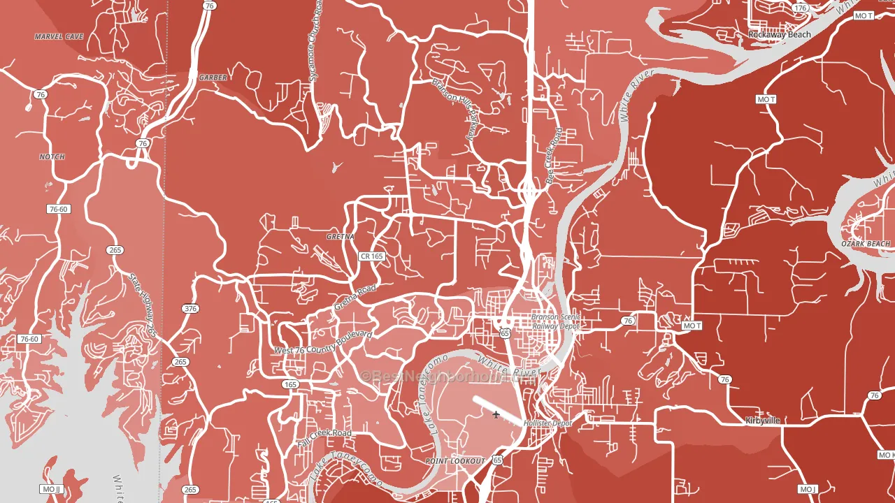 Branson, MO block-group political-lean map