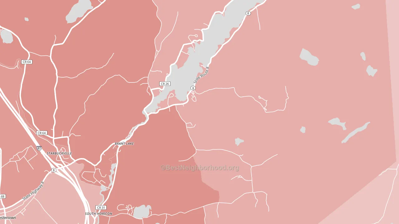 Brant Lake, NY block-group political-lean map