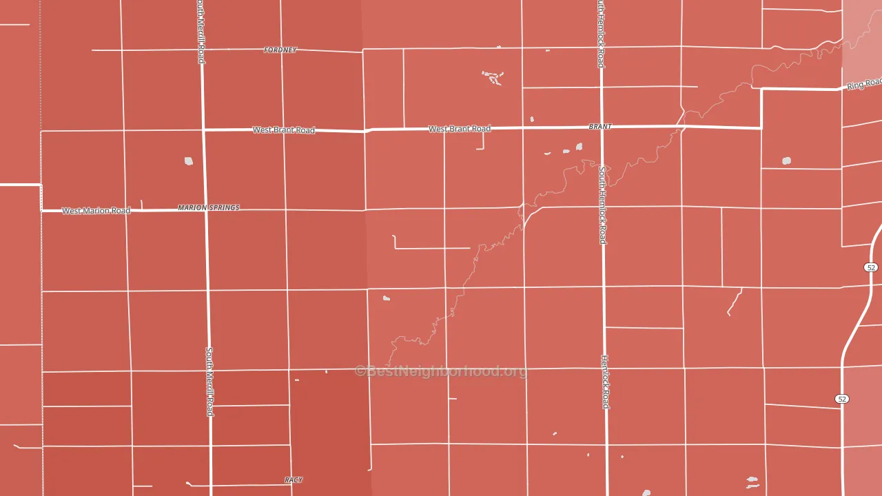 Brant, MI block-group political-lean map