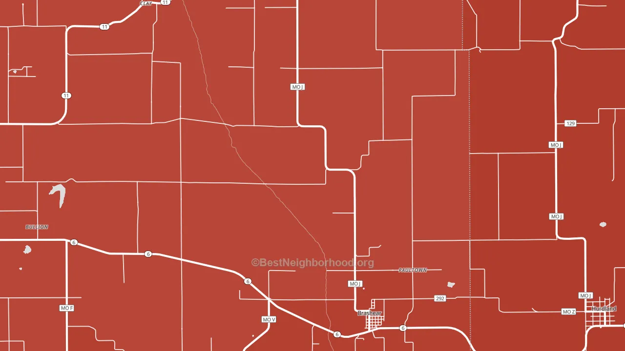 Brashear, MO block-group political-lean map
