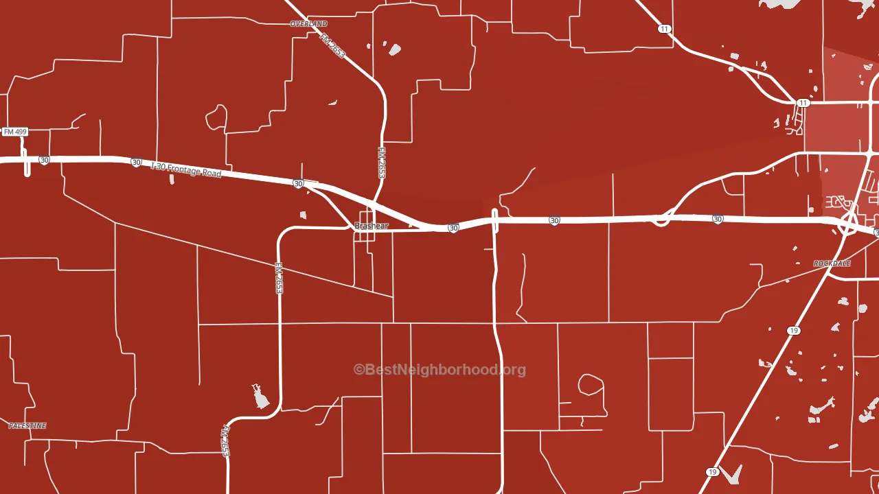 Brashear, TX block-group political-lean map