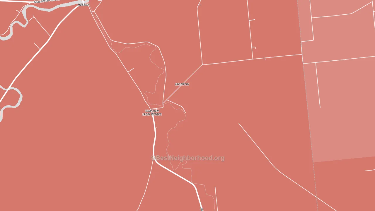 Brasher Iron Works, NY block-group political-lean map