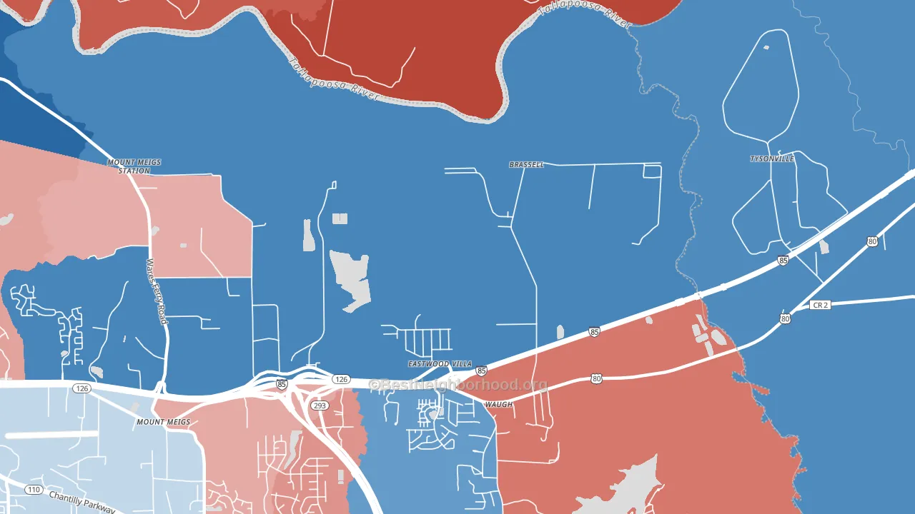 Brassell, AL block-group political-lean map