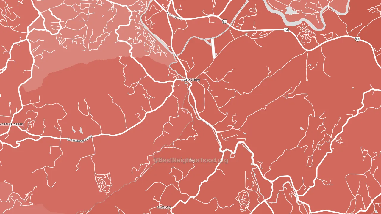 Brasstown, NC block-group political-lean map