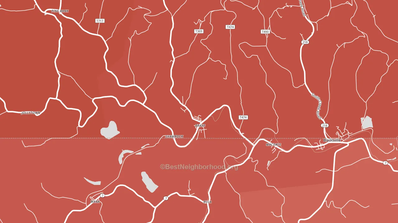 Brave, PA block-group political-lean map
