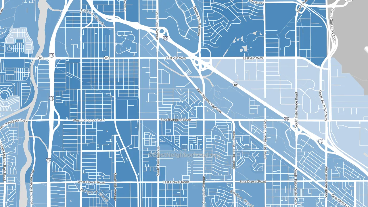 Bravo Park Lane, Tucson, AZ block-group political-lean map