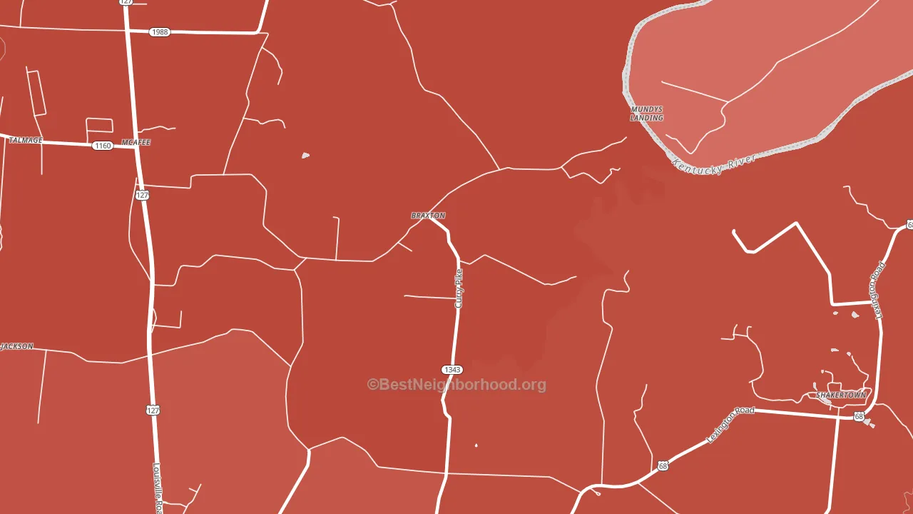 Braxton, KY block-group political-lean map