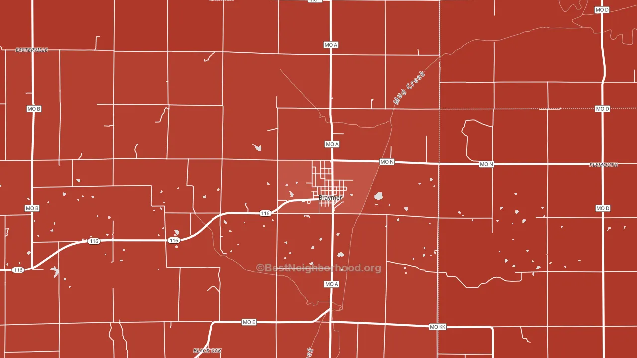 Braymer, MO block-group political-lean map