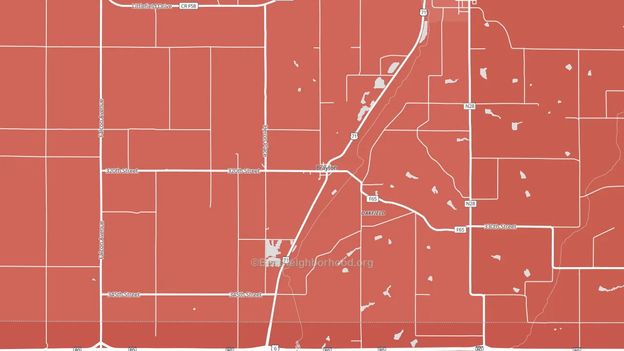 Brayton, IA block-group political-lean map