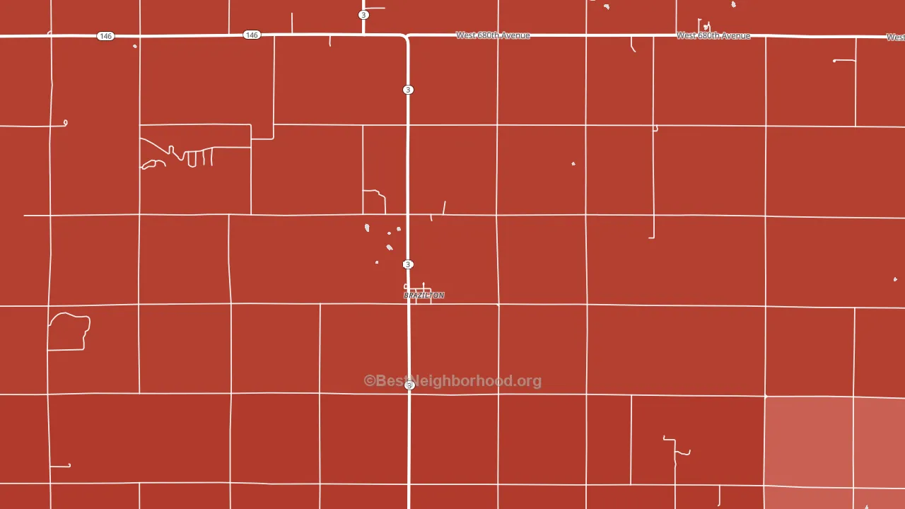 Brazilton, KS block-group political-lean map