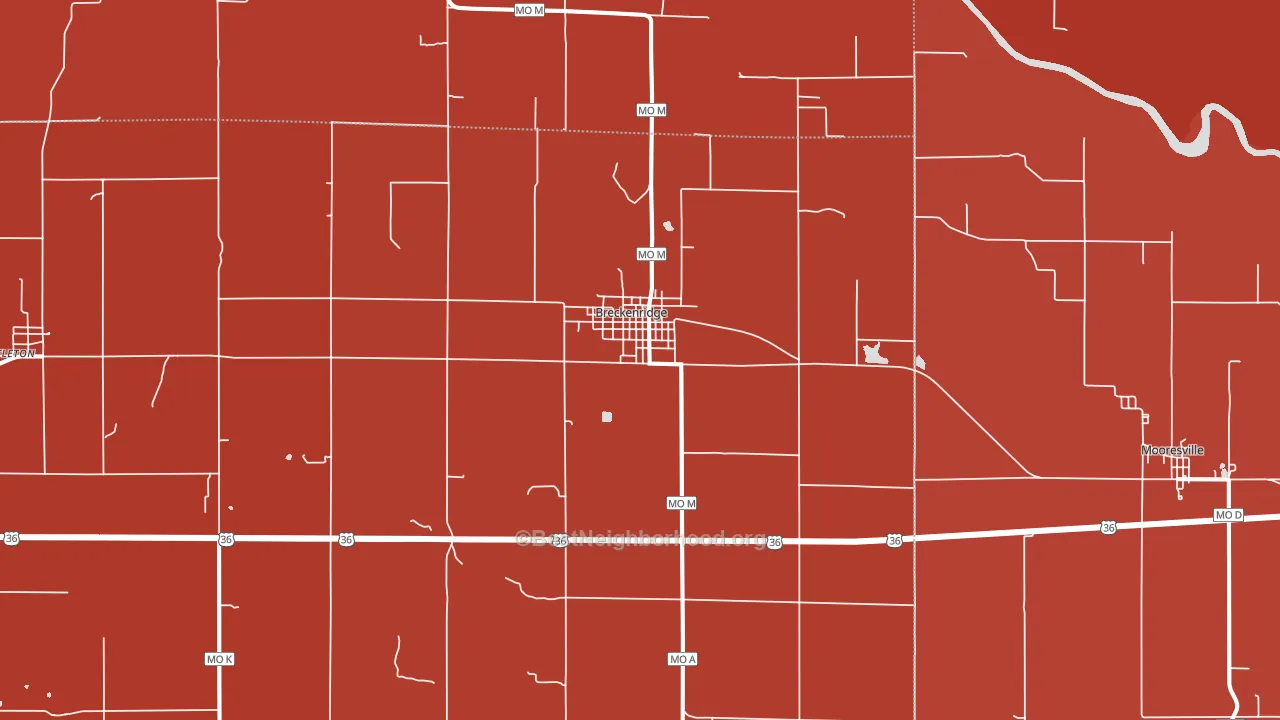 Breckenridge, MO block-group political-lean map