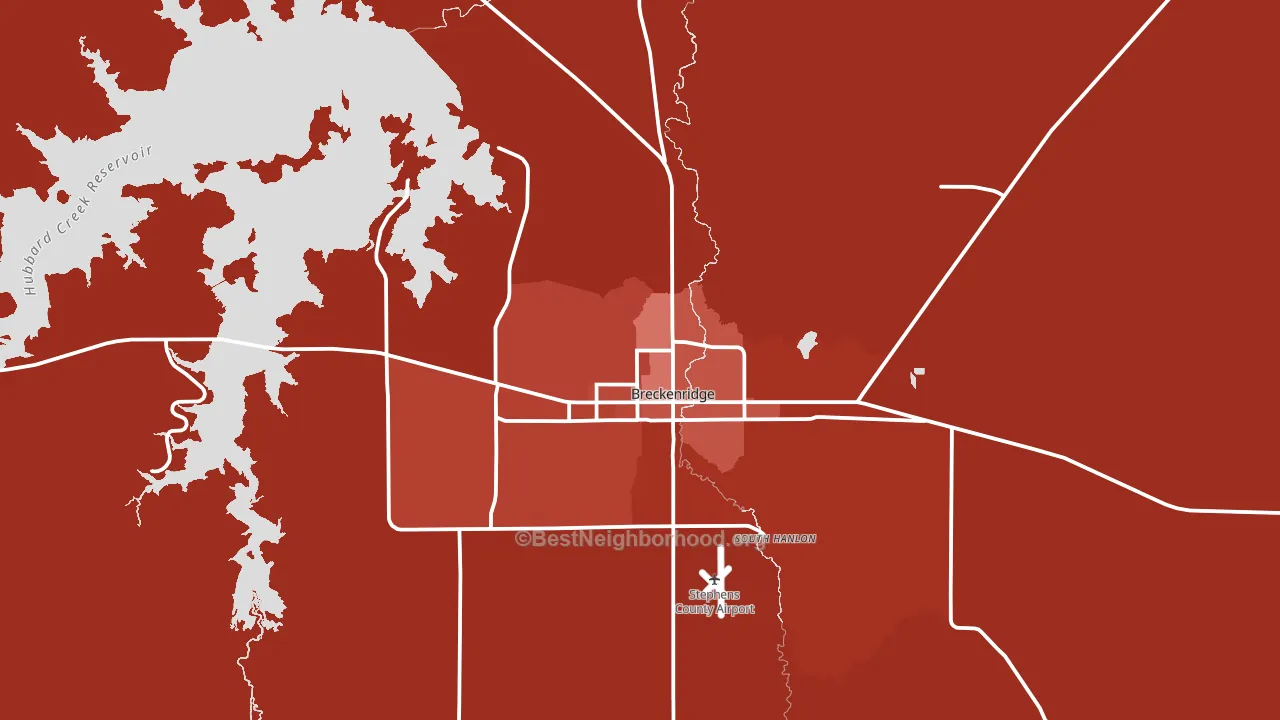 Breckenridge, TX block-group political-lean map