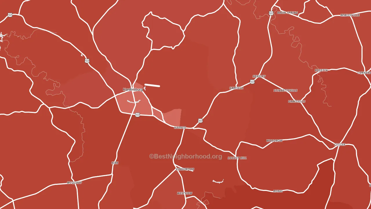 Breckinridge County, KY block-group political-lean map