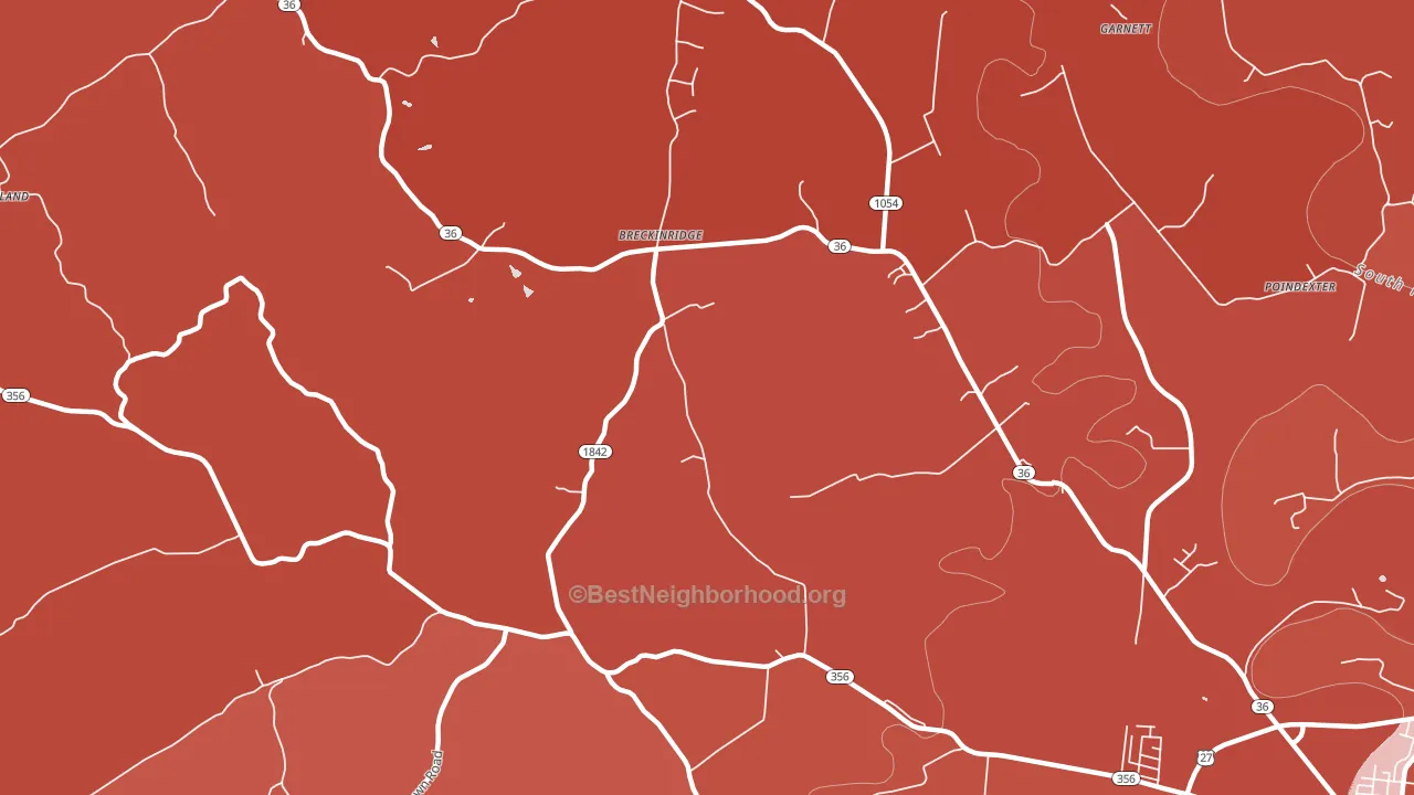 Breckinridge, KY block-group political-lean map